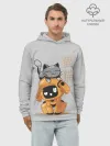 Худи мужской база хлопок / Cat and Robot