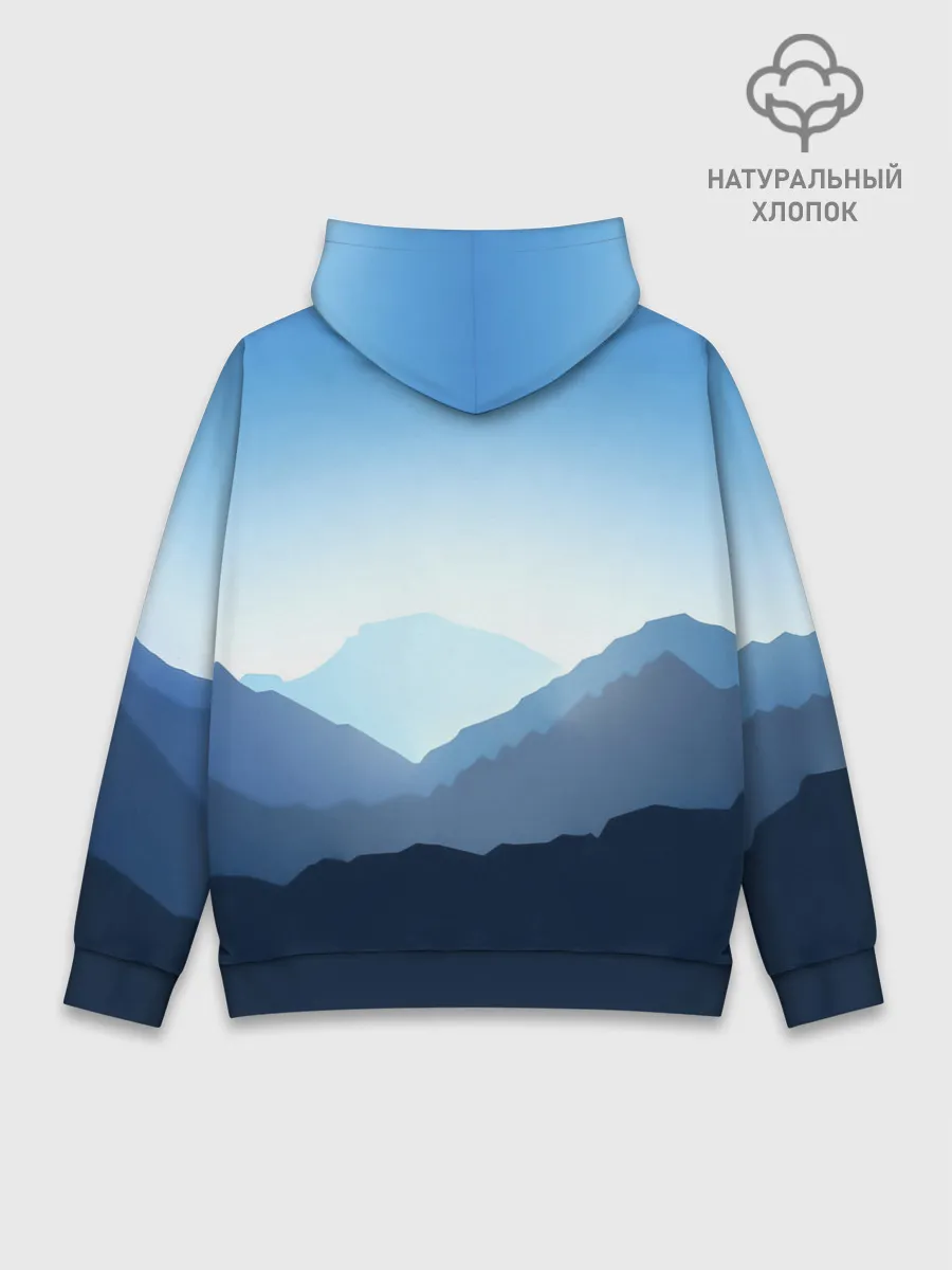 Худи мужской база хлопок / Клинок, рассекающий демонов в горах