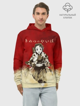 Худи мужской база хлопок / Танджиро | Клинок, рассекающий демонов