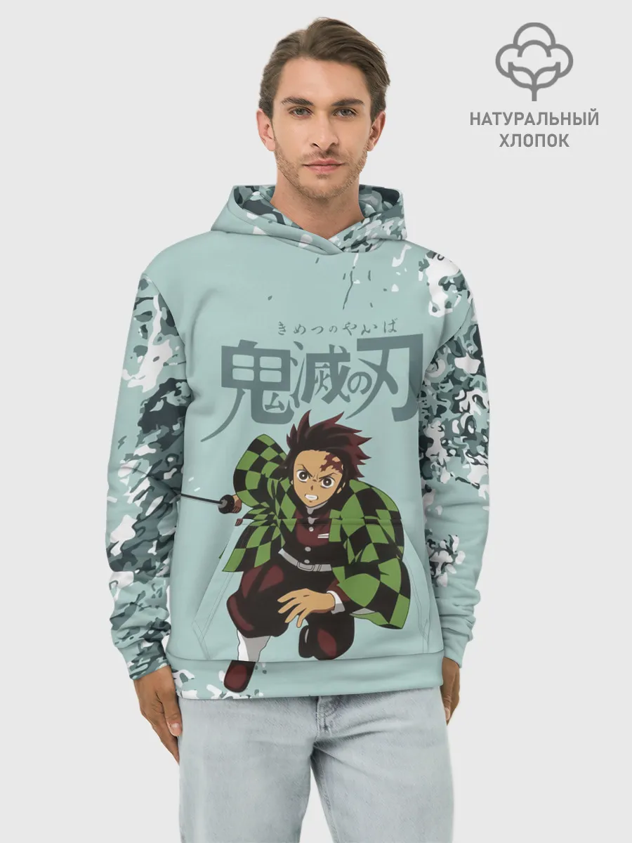 Худи мужской база хлопок / Танджиро Камадо Kimetsu no Yaiba