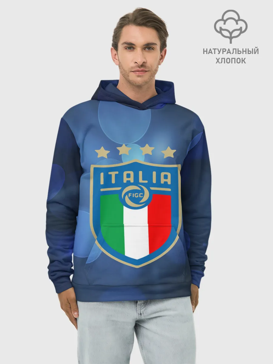 Худи мужской база хлопок / Сборная Италии