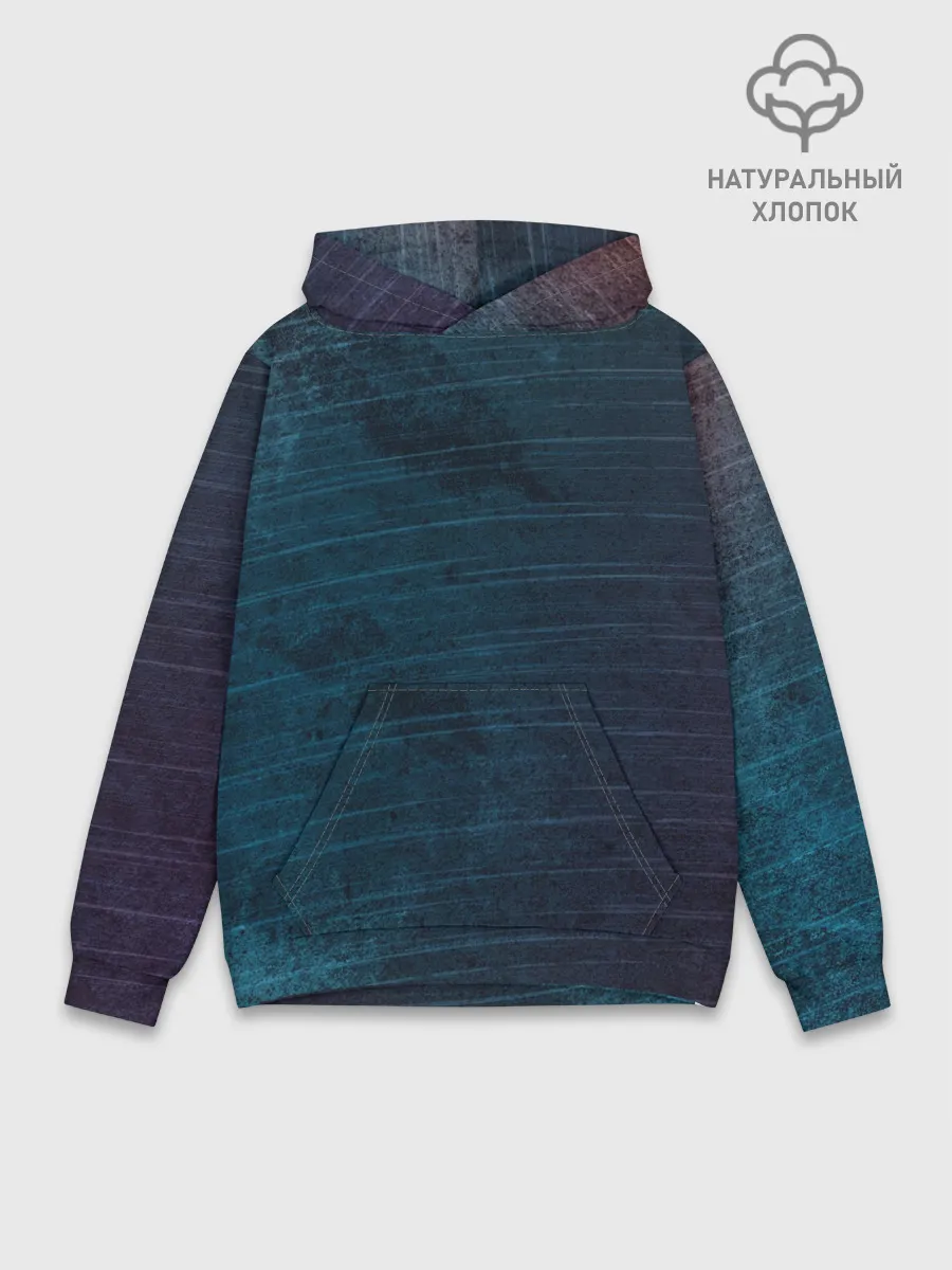 Худи мужской база хлопок / Texture. Blue Ripples