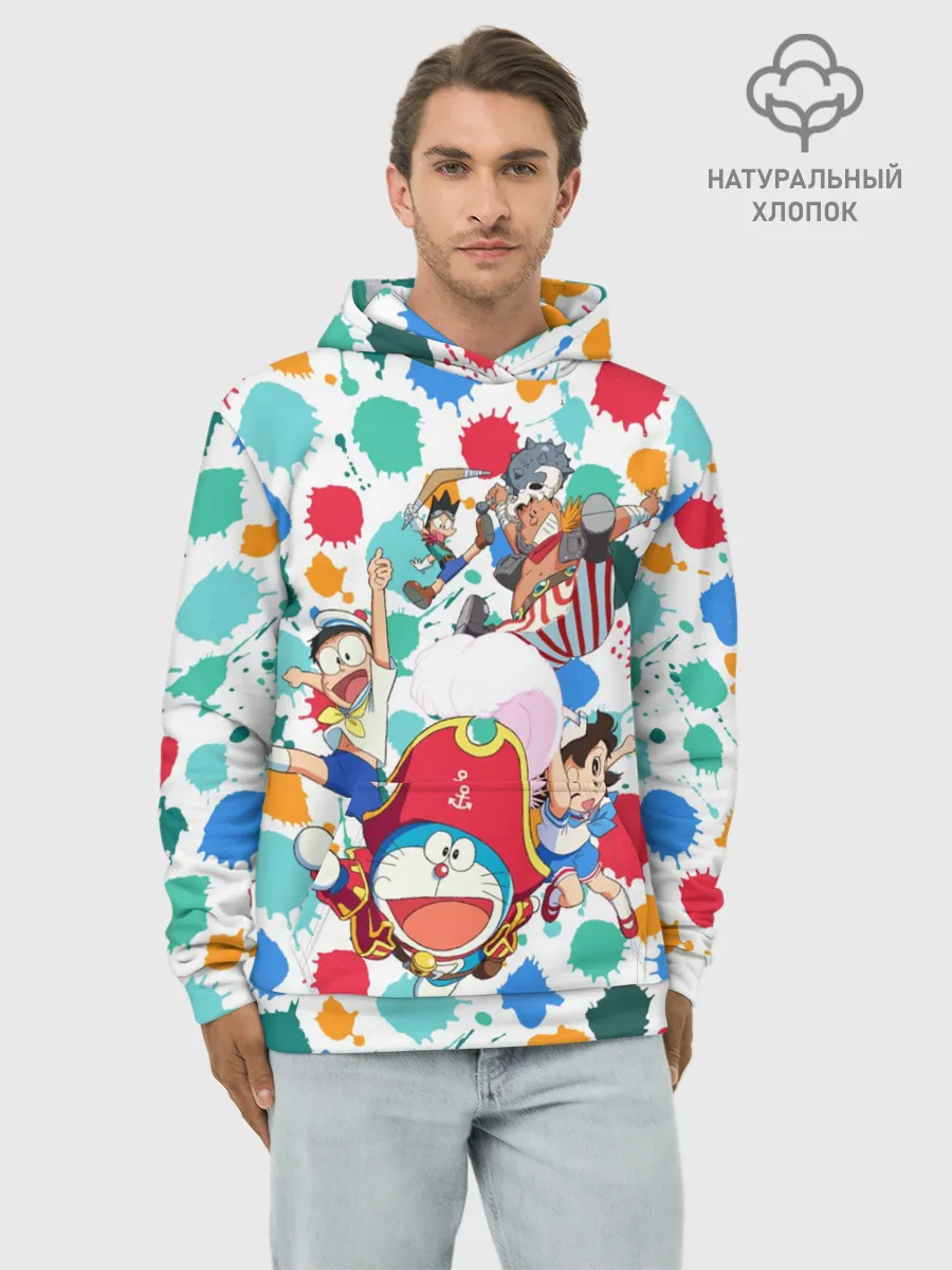 Худи мужской база хлопок / Дораэмон и компания