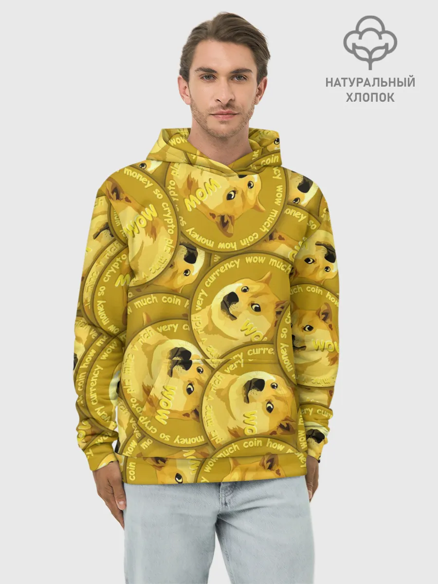 Худи мужской база хлопок / DOGECOIN / DOGE / ДОГИКОИН