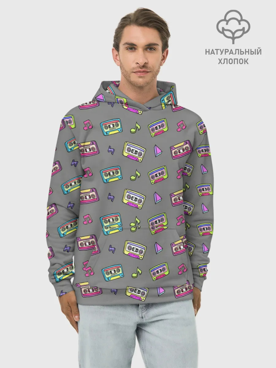 Худи мужской база хлопок / Касеты и ноты