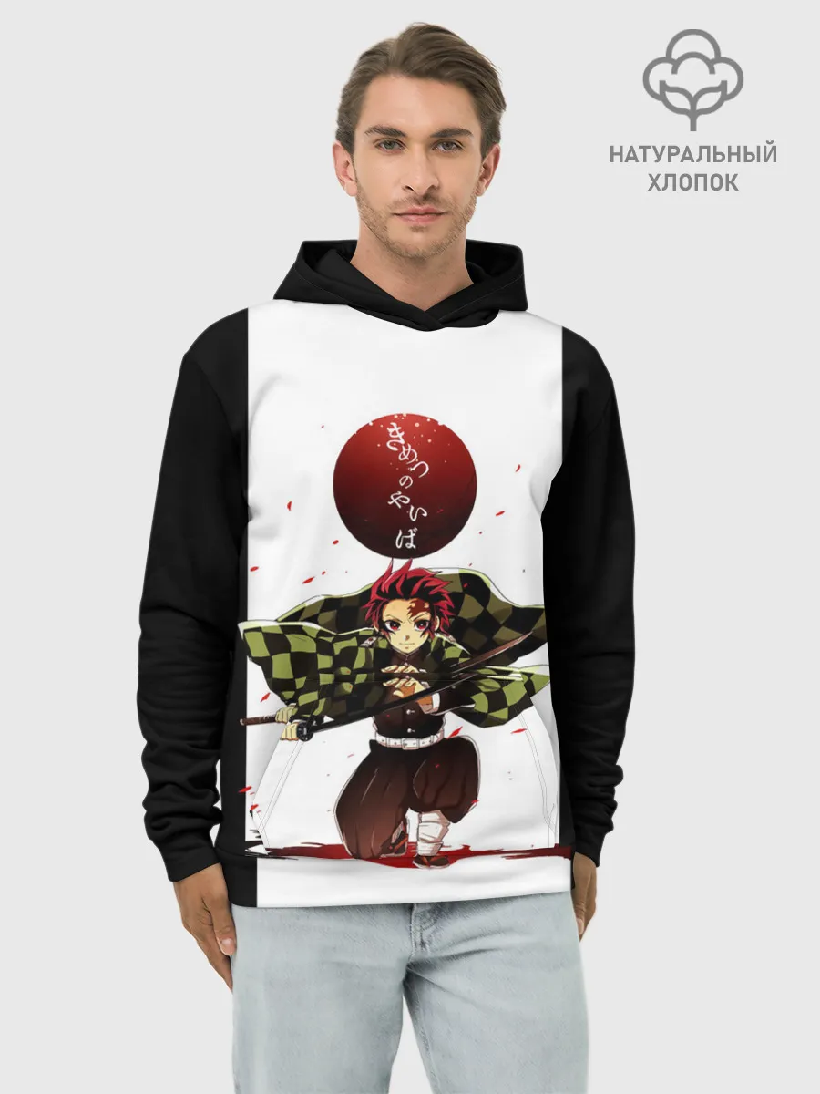 Худи мужской база хлопок / Танджиро Камадо Kimetsu no Yaiba