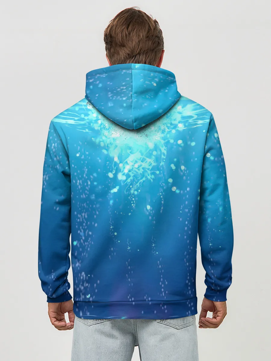 Худи мужской база хлопок / Дыхание Воды - Гию Томиока