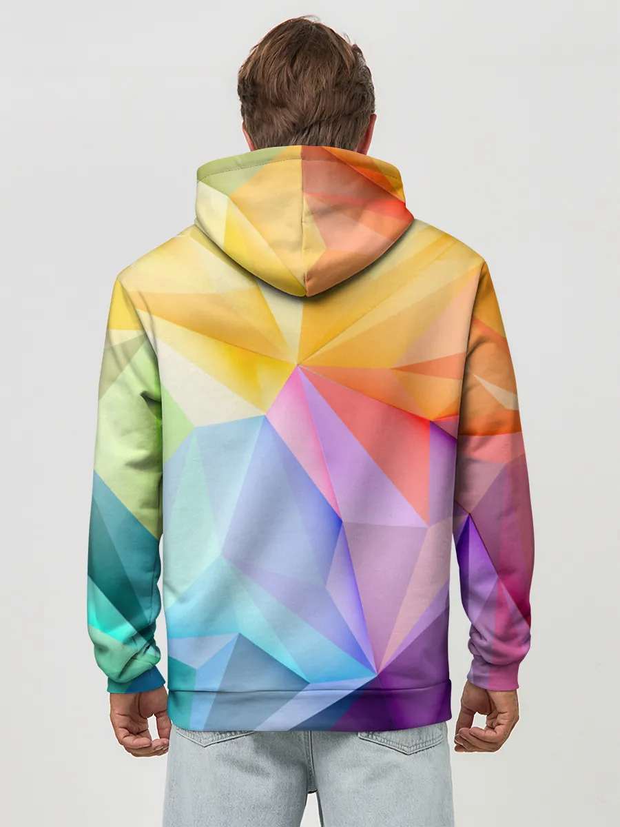 Худи мужской база хлопок / Радужная геометрия
