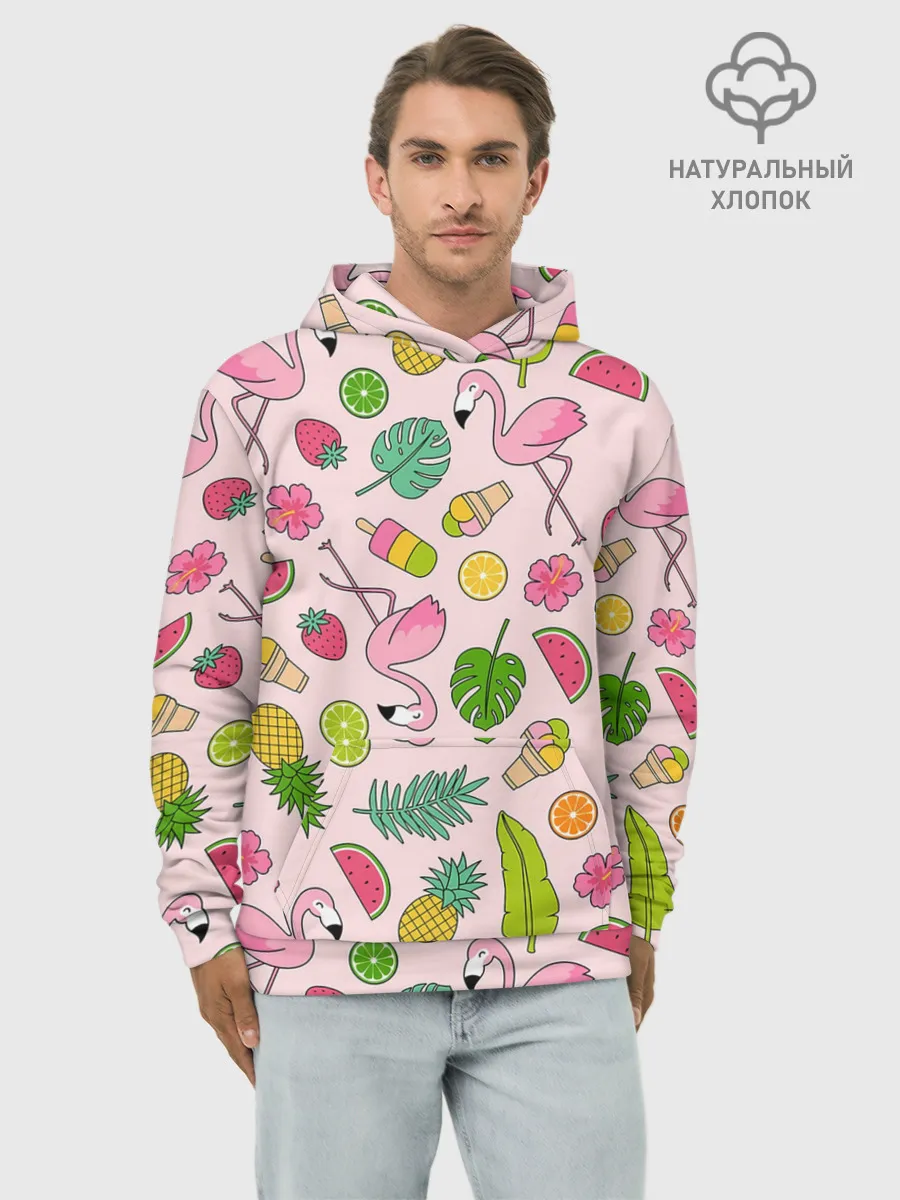 Худи мужской база хлопок / Фламинго | Лето