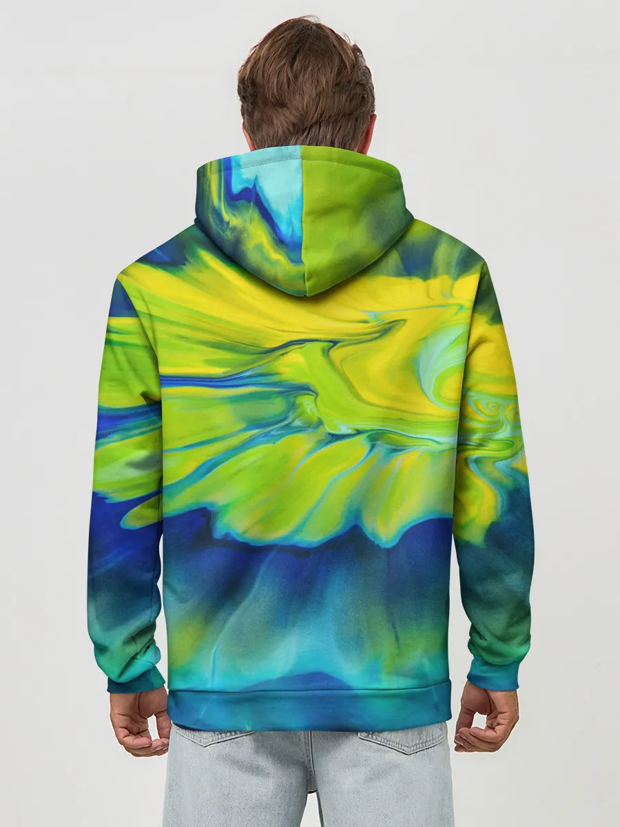 Худи мужской база хлопок / Разводы яркой краски