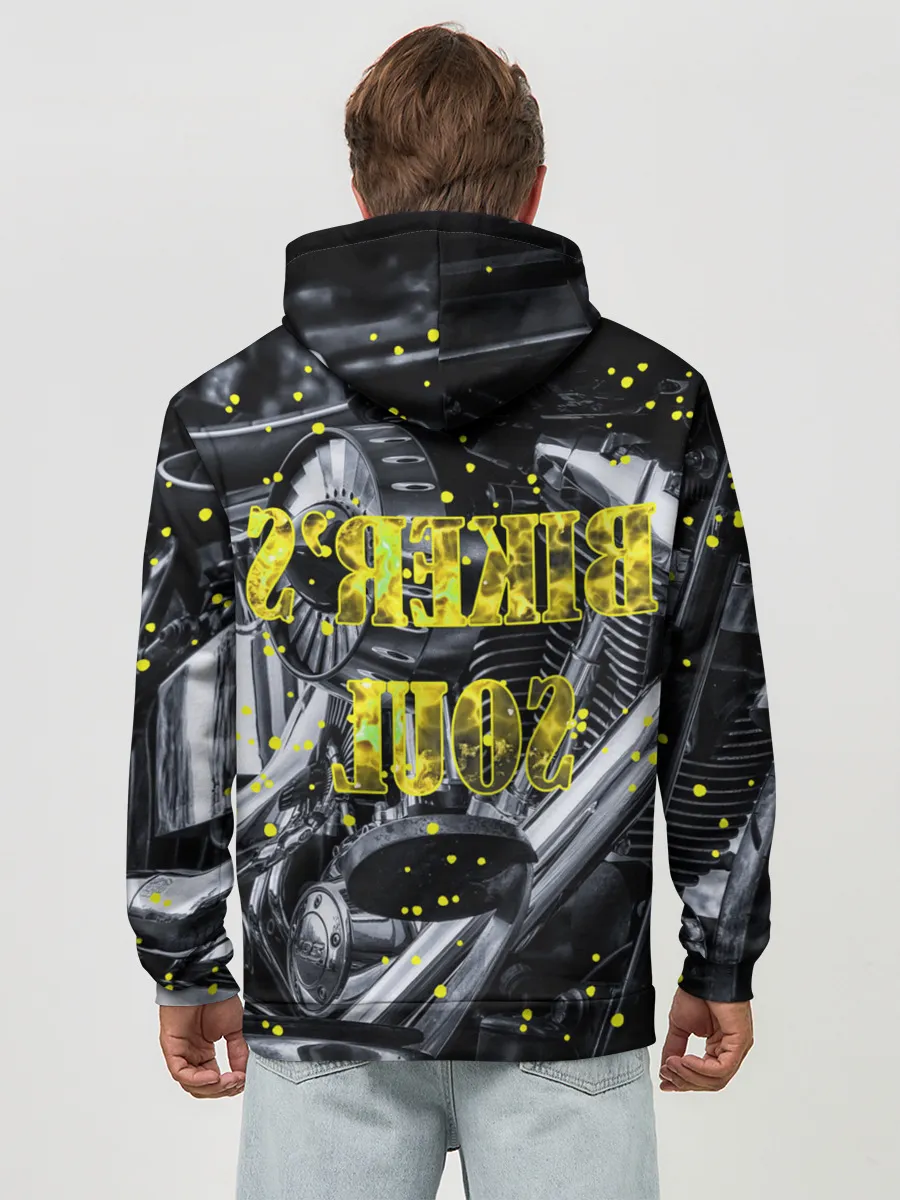 Худи мужской база хлопок / Bikers Soul | Душа байкера