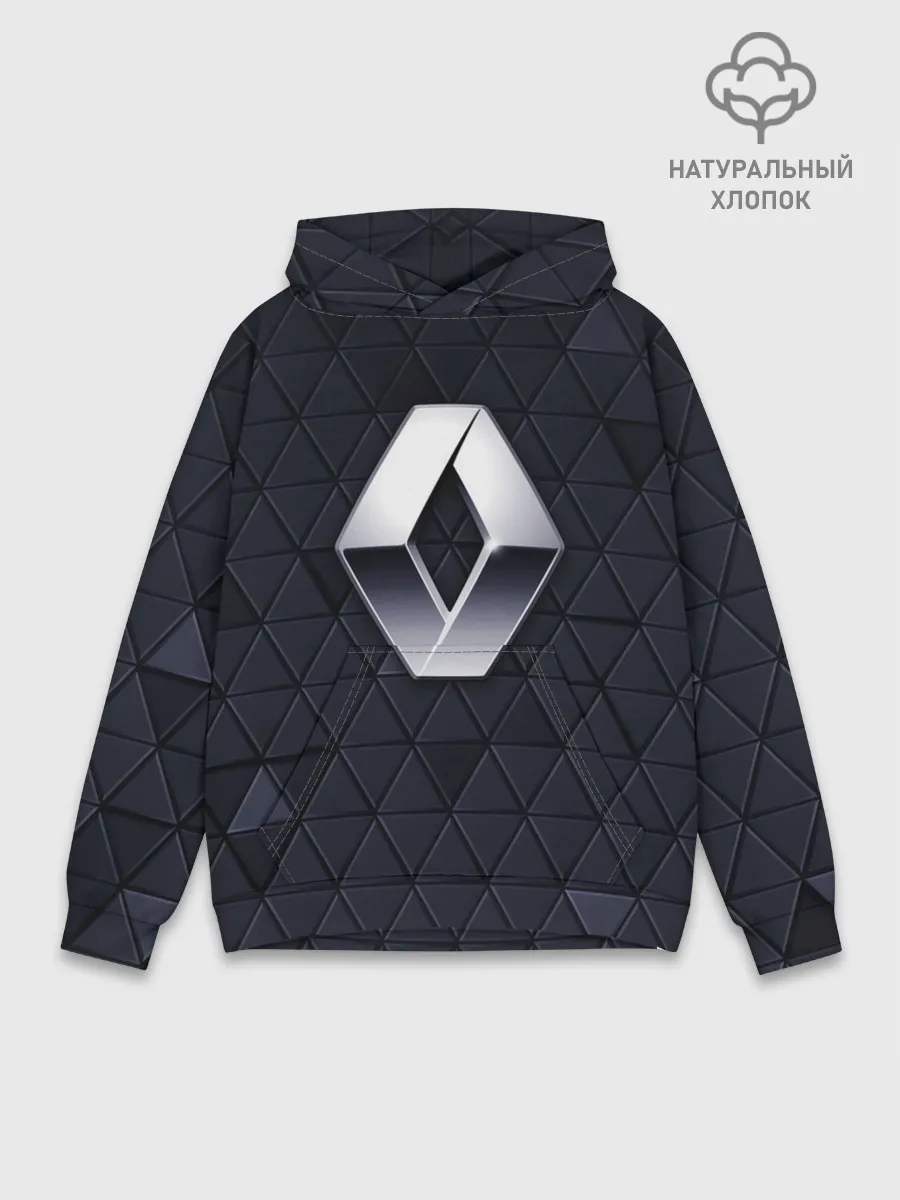 Худи мужской база хлопок / RENAULT РЕНО 3Д ГЕОМЕТРИЯ 3D