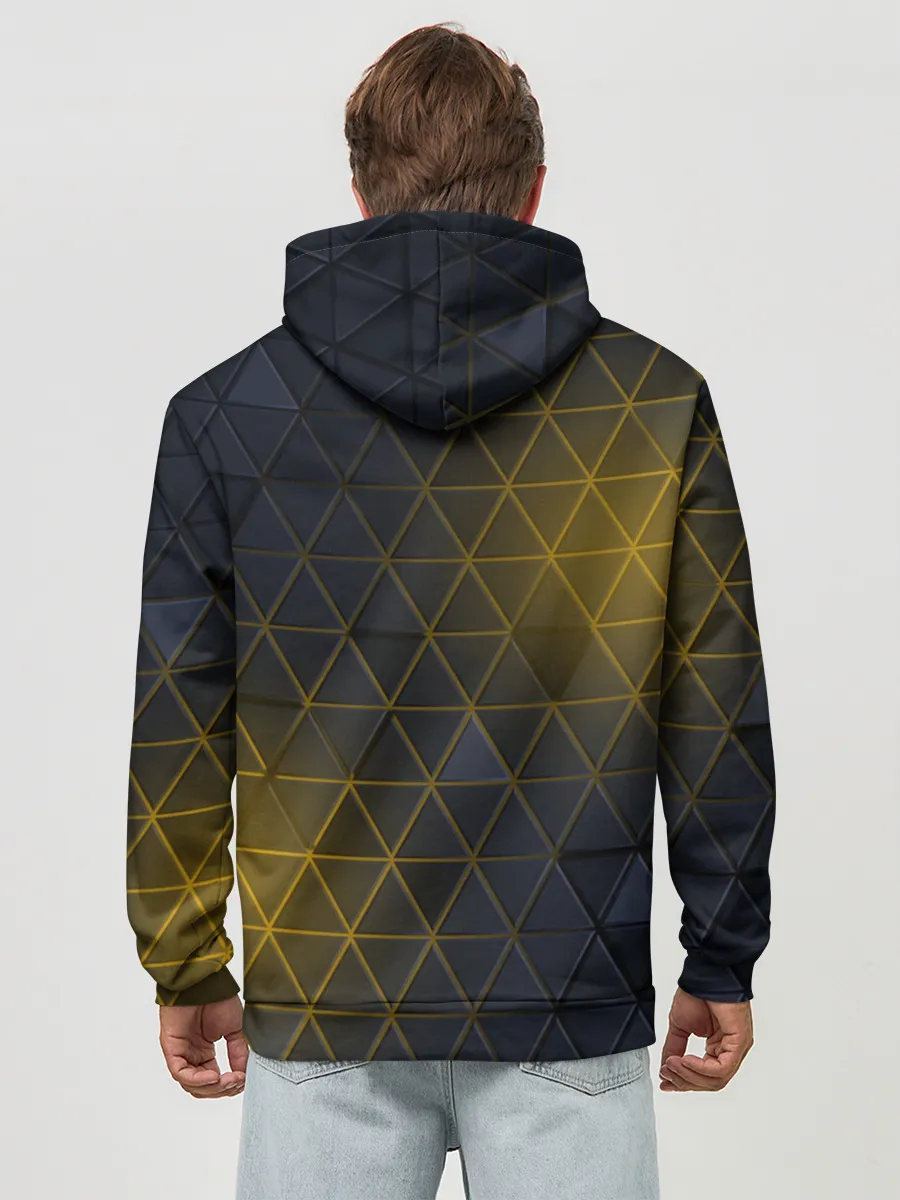 Худи мужской база хлопок / RENAULT РЕНО ЖЕЛТАЯ ГЕОМЕТРИЯ