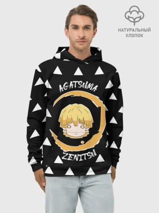 Худи мужской база хлопок / Agatsuma Zenitsu Kimetsu no Yaiba