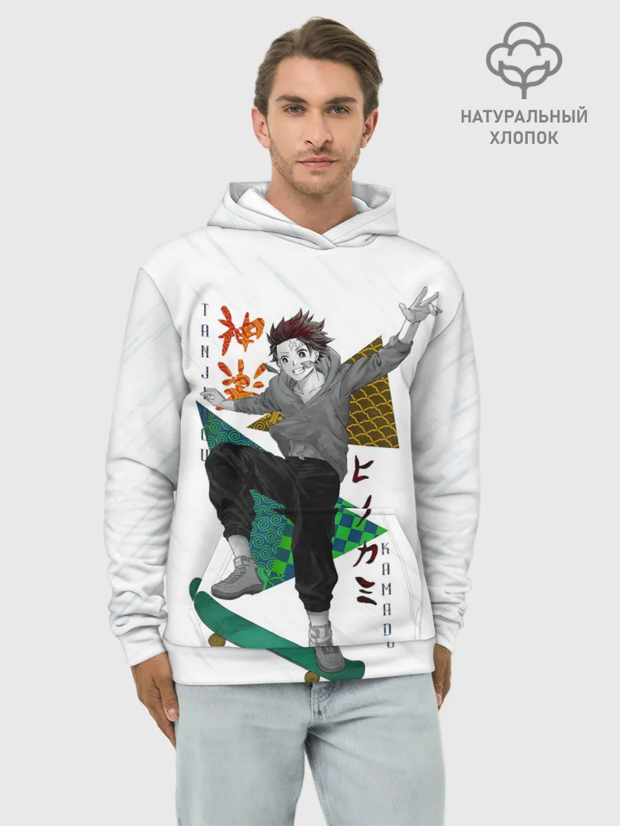 Худи мужской база хлопок / Танджиро Камадо Kimetsu no Yaiba