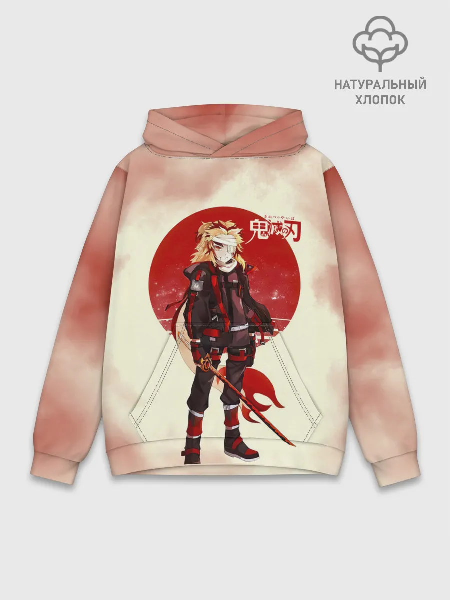 Худи мужской база хлопок / Кенджиро Ренгоку Kimetsu no Yaiba