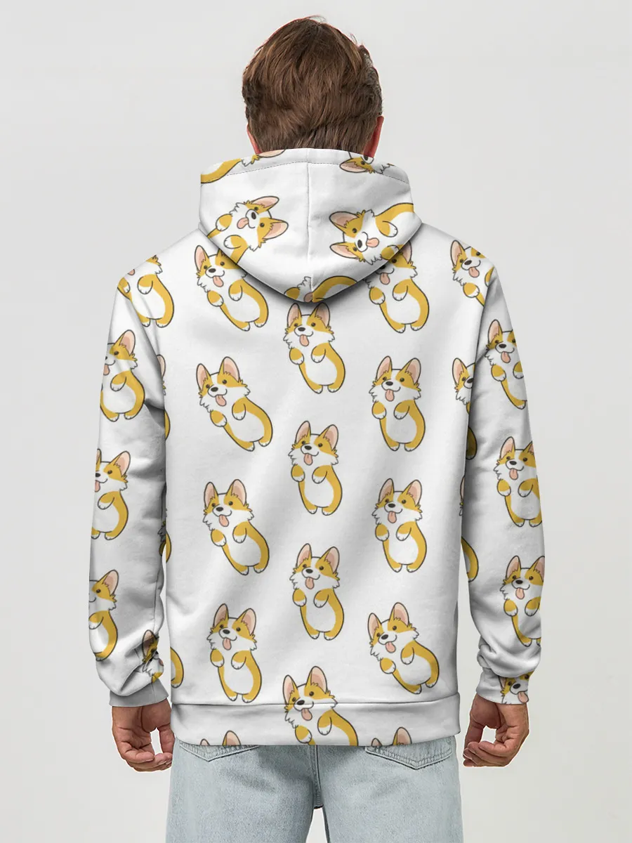 Худи мужской база хлопок / Собаки | Корги