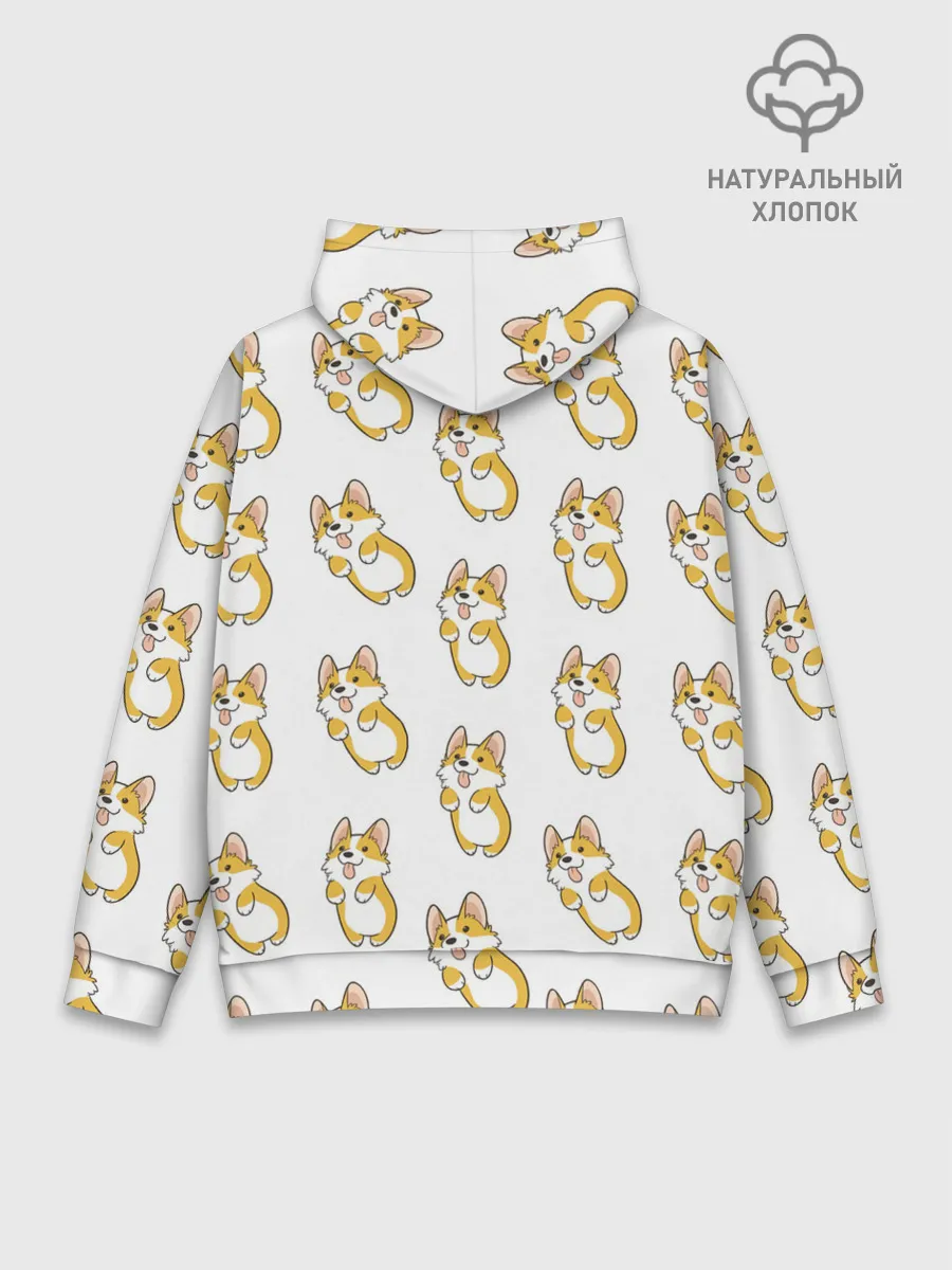 Худи мужской база хлопок / Собаки | Корги