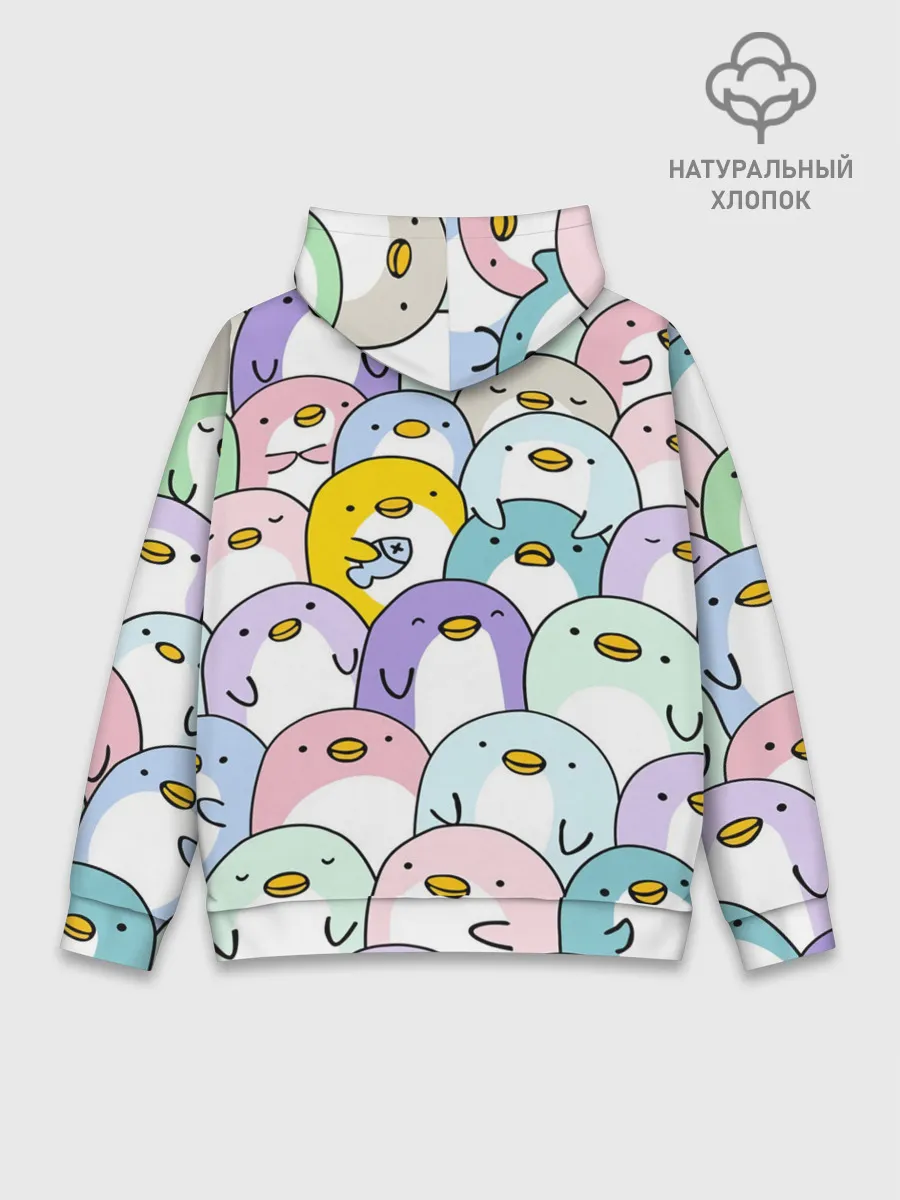 Худи мужской база хлопок / Пингвины