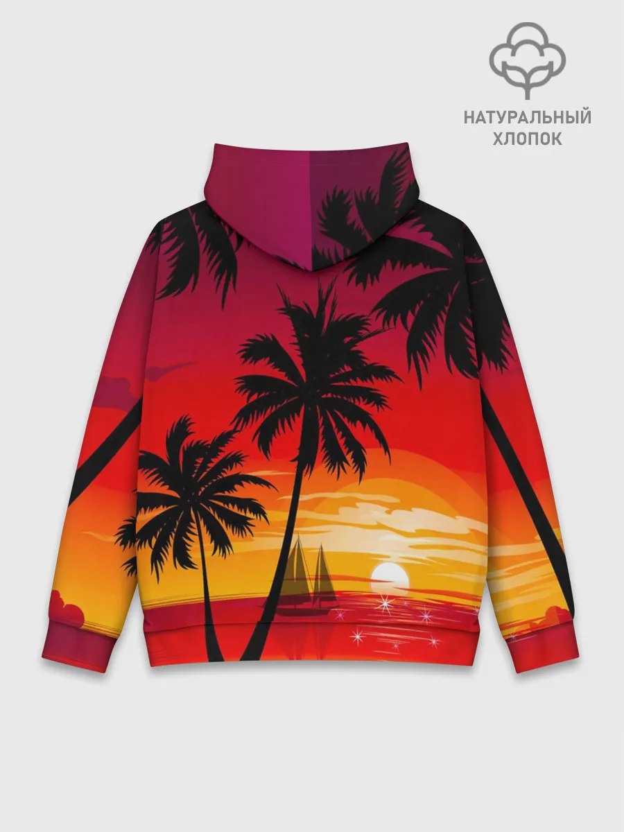 Худи мужской база хлопок / Гавайский закат