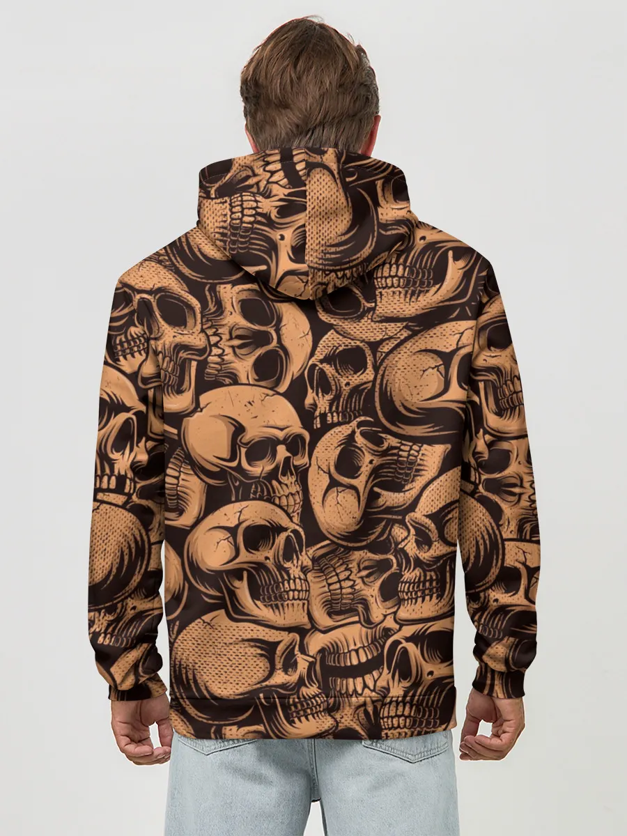 Худи мужской база хлопок / Черепа