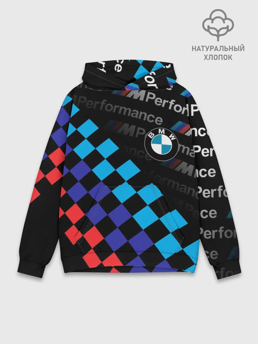 Худи мужской база хлопок / BMW / ФЛАГ/ M PERFORMANCE