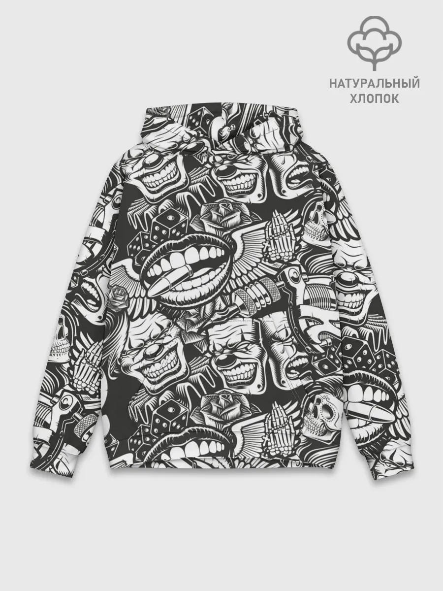 Худи мужской база хлопок / Тату ретро