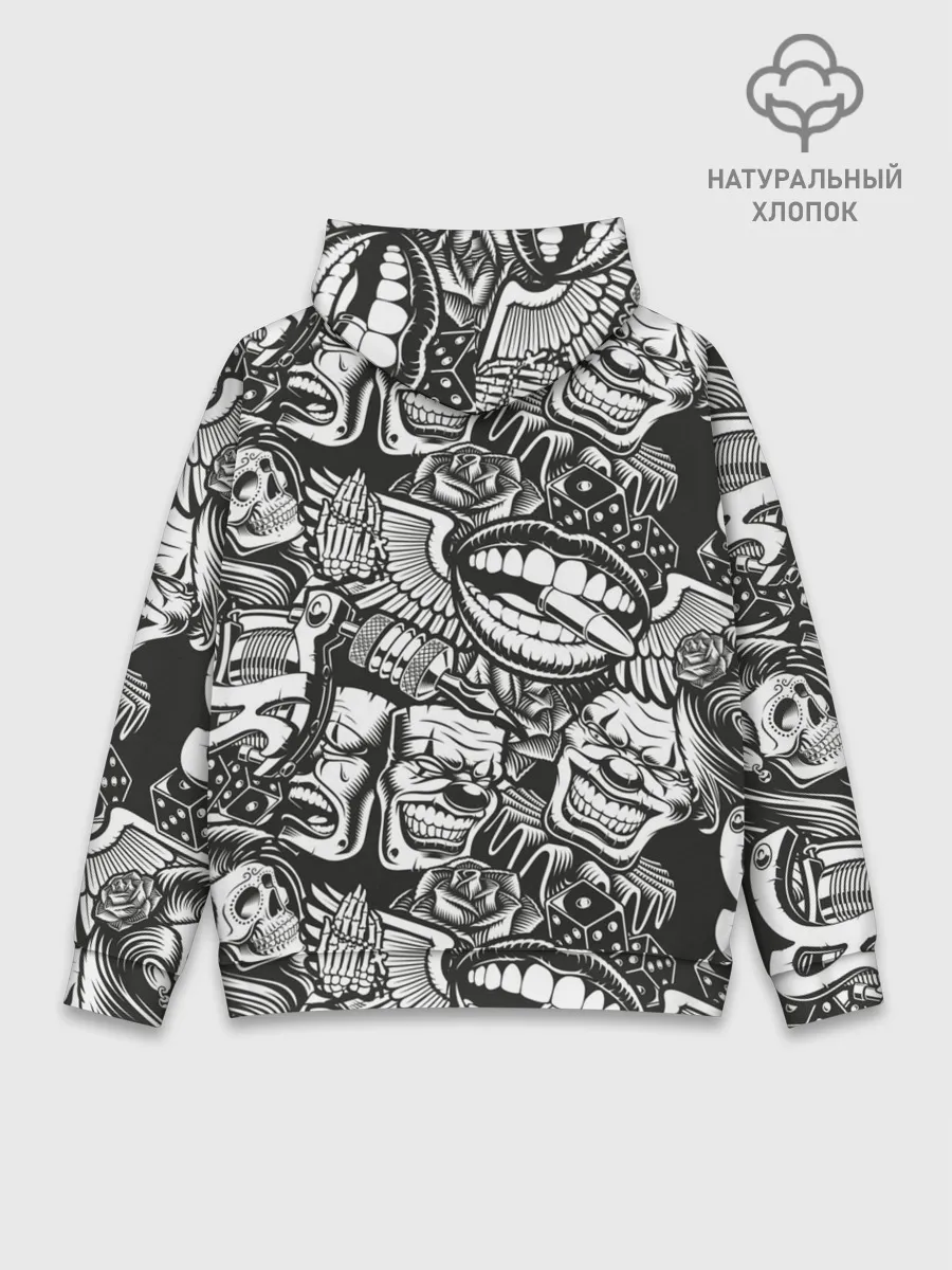 Худи мужской база хлопок / Тату ретро