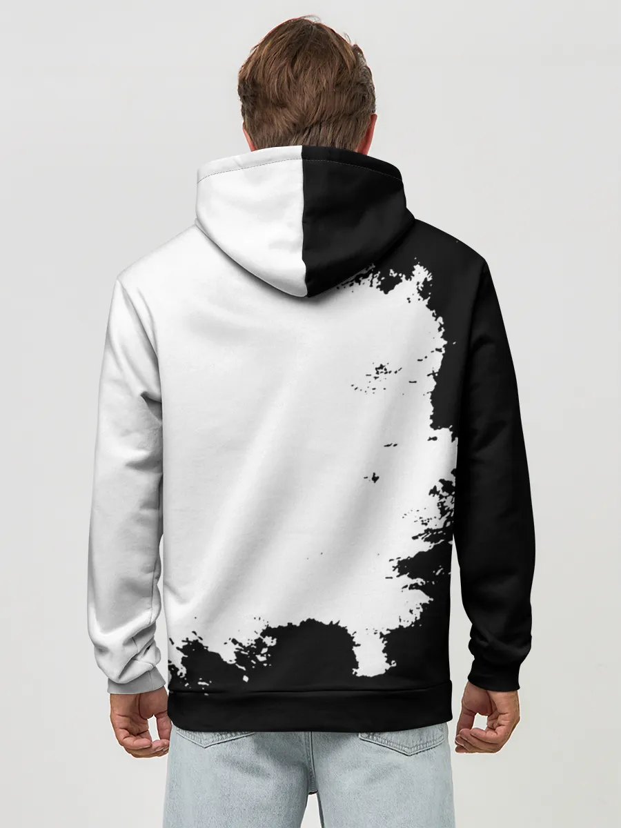 Худи мужской база хлопок / Чёрный клевер кричащий Аста