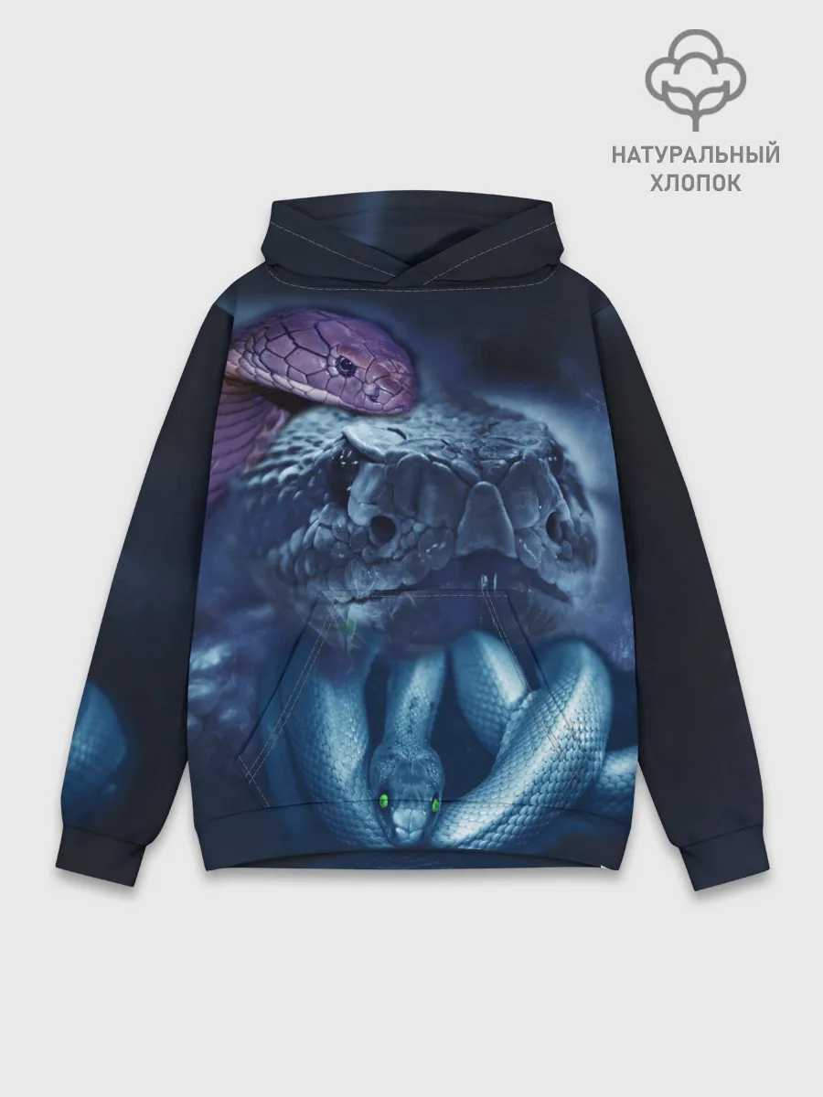 Худи мужской база хлопок / Мифические змеи