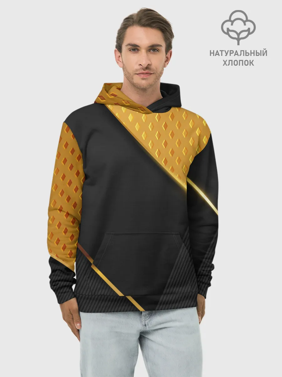 Худи мужской база хлопок / 3D BLACK & GOLD
