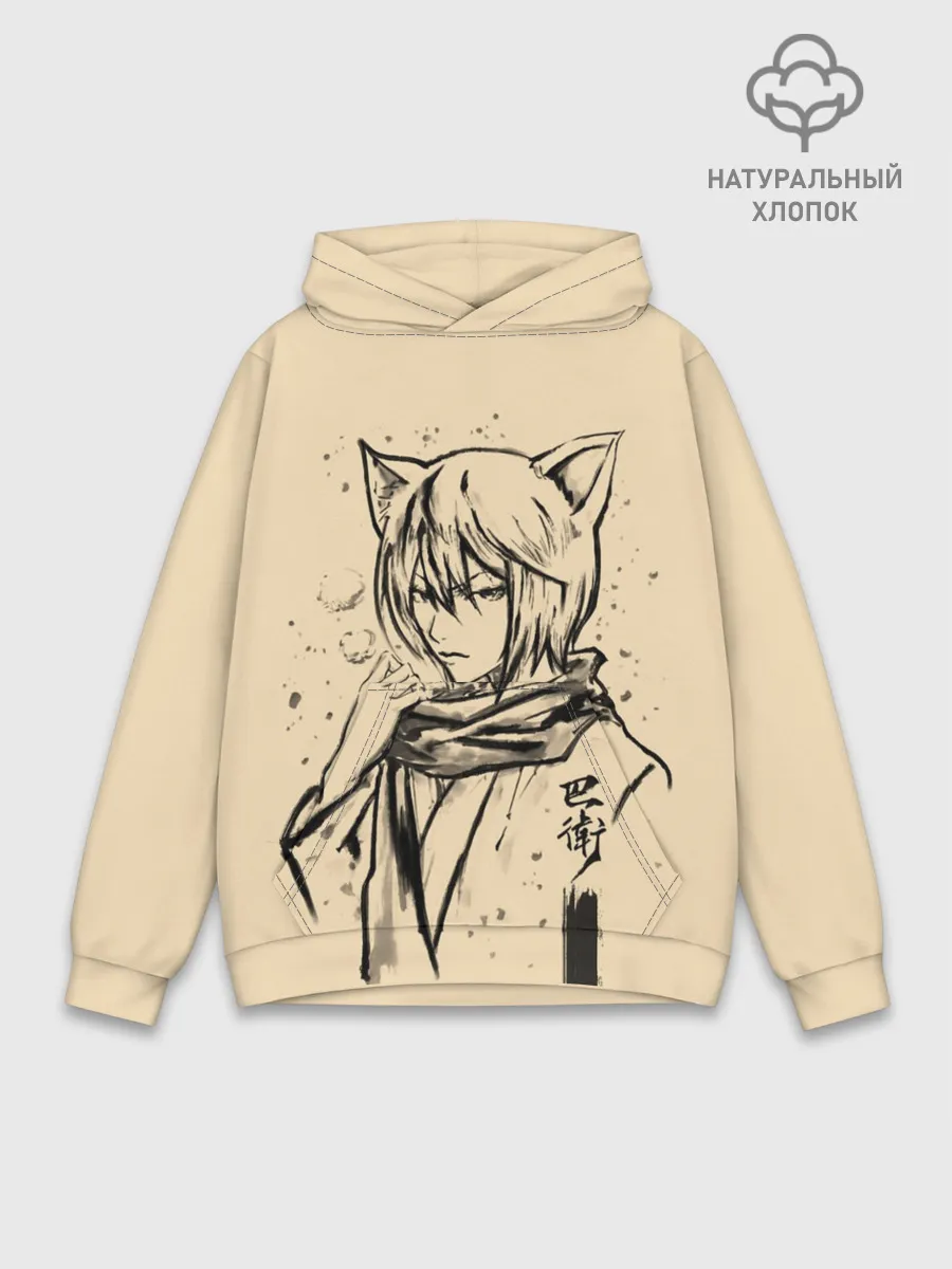 Худи мужской база хлопок / Kitsune Tomoe