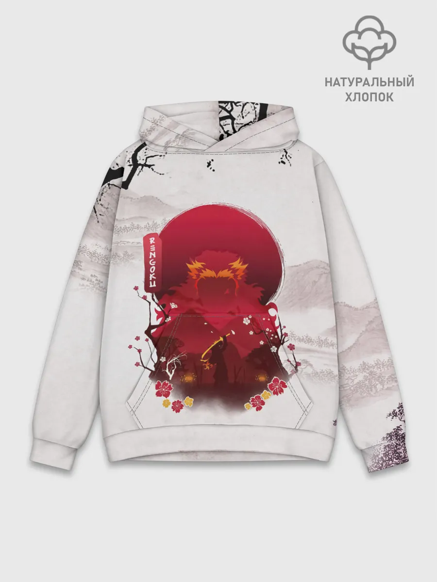 Худи мужской база хлопок / Кенджиро Ренгоку Kimetsu no Yaiba