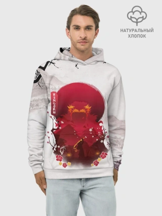 Худи мужской база хлопок / Кенджиро Ренгоку Kimetsu no Yaiba