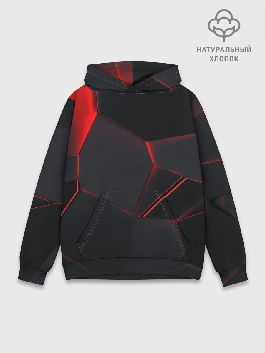 Худи мужской база хлопок / Красные плиты 3D