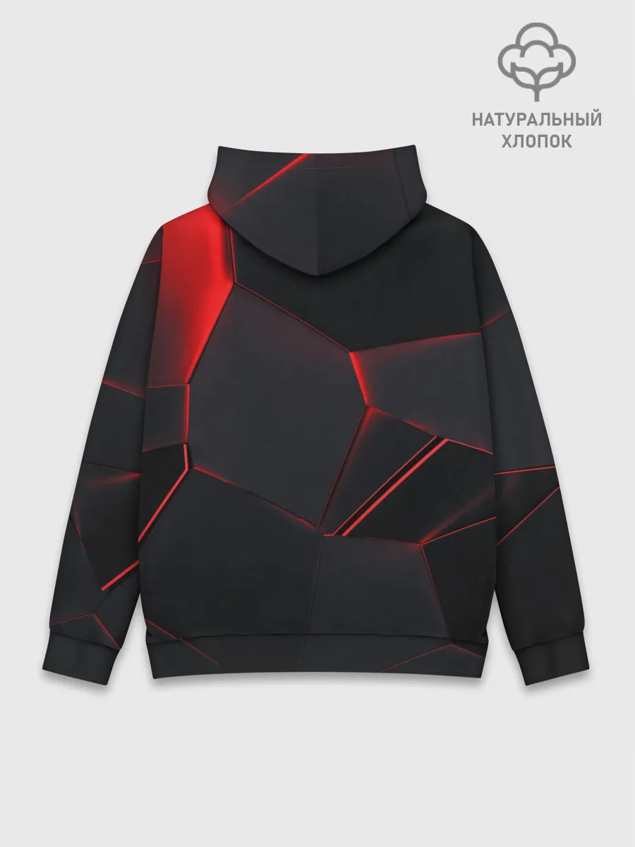 Худи мужской база хлопок / Красные плиты 3D