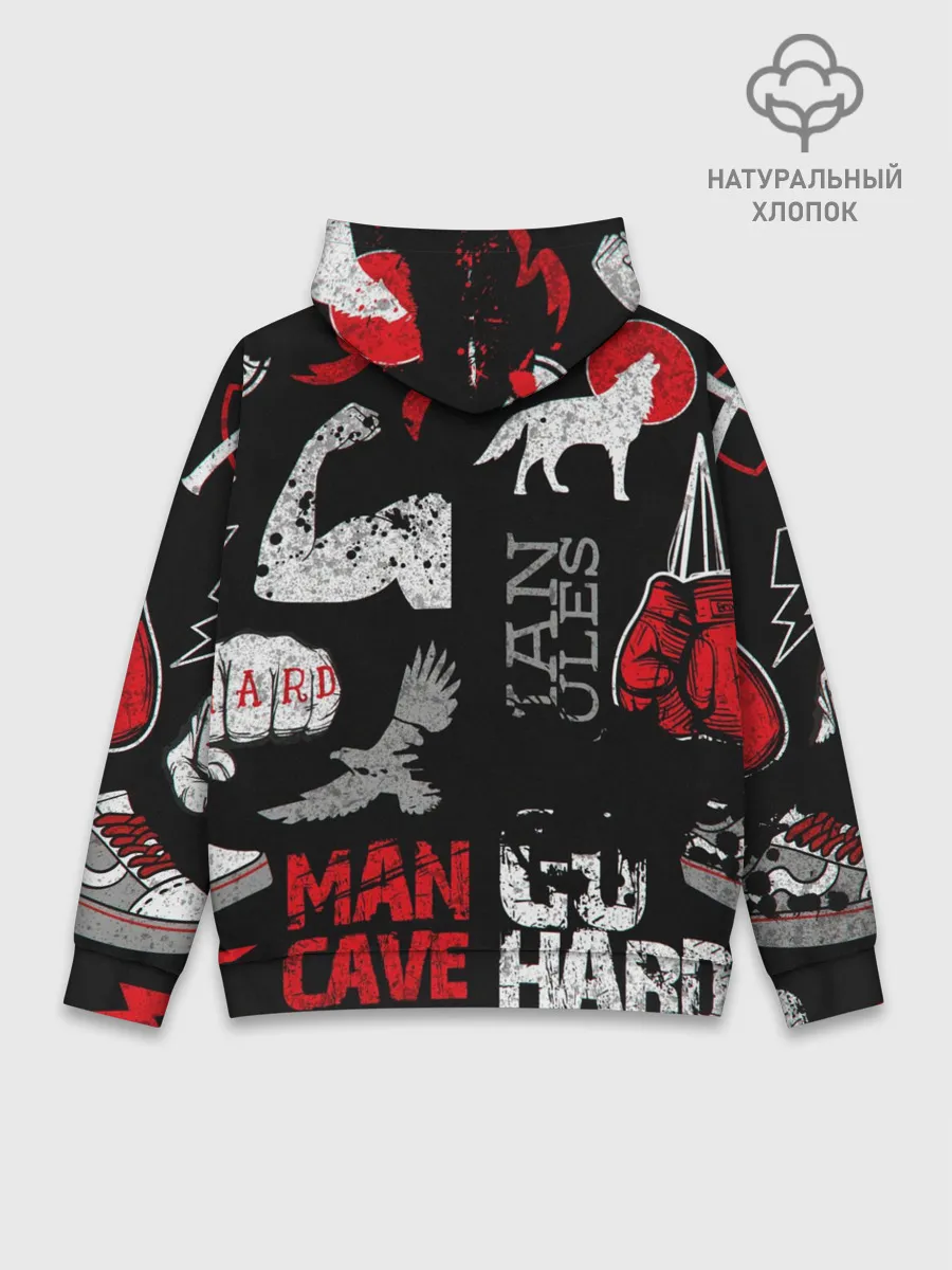 Худи мужской база хлопок / ЧТО ТО МОТИВАЦИОННОЕ 3D