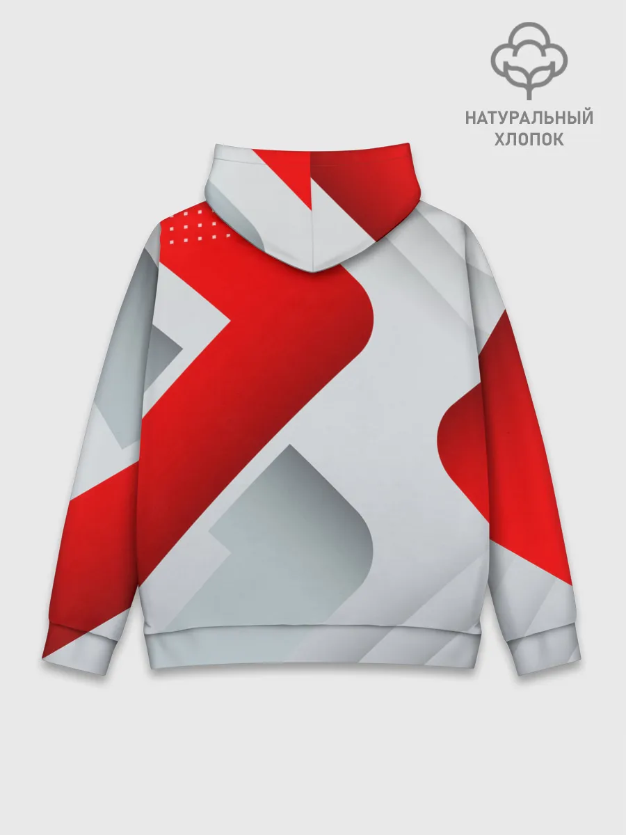 Худи мужской база хлопок / 3D SPORT STYLE RED / WHITE