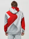 Худи мужской база хлопок / 3D SPORT STYLE RED / WHITE