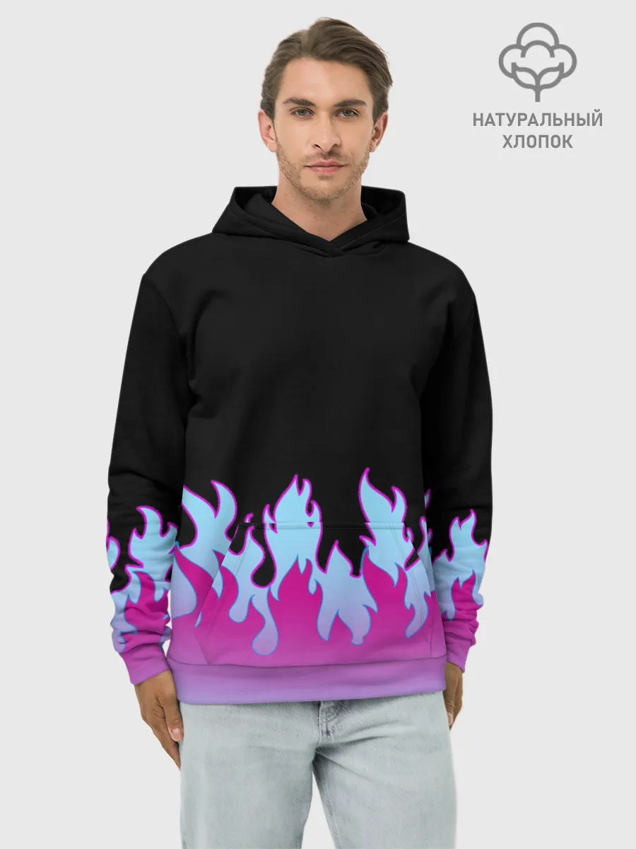 Худи мужской база хлопок / ПЛАМЯ 1.0
