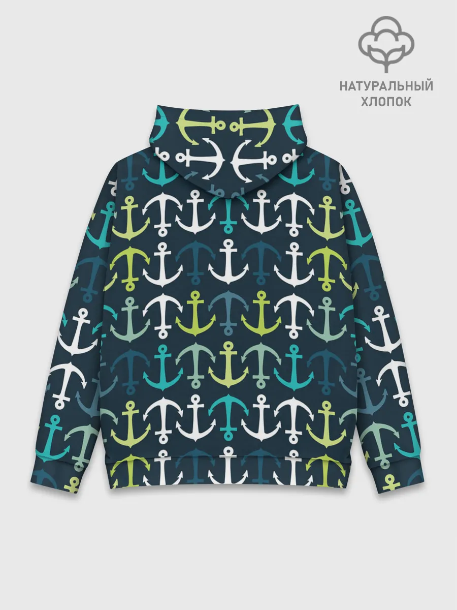 Худи мужской база хлопок / Якоря