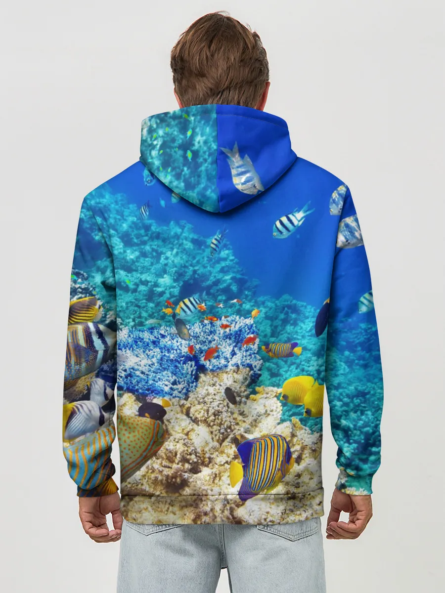 Худи мужской база хлопок / Морской мир