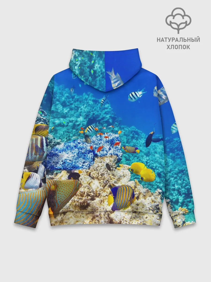 Худи мужской база хлопок / Морской мир