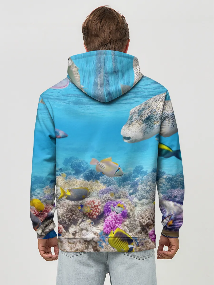 Худи мужской база хлопок / Морской мир