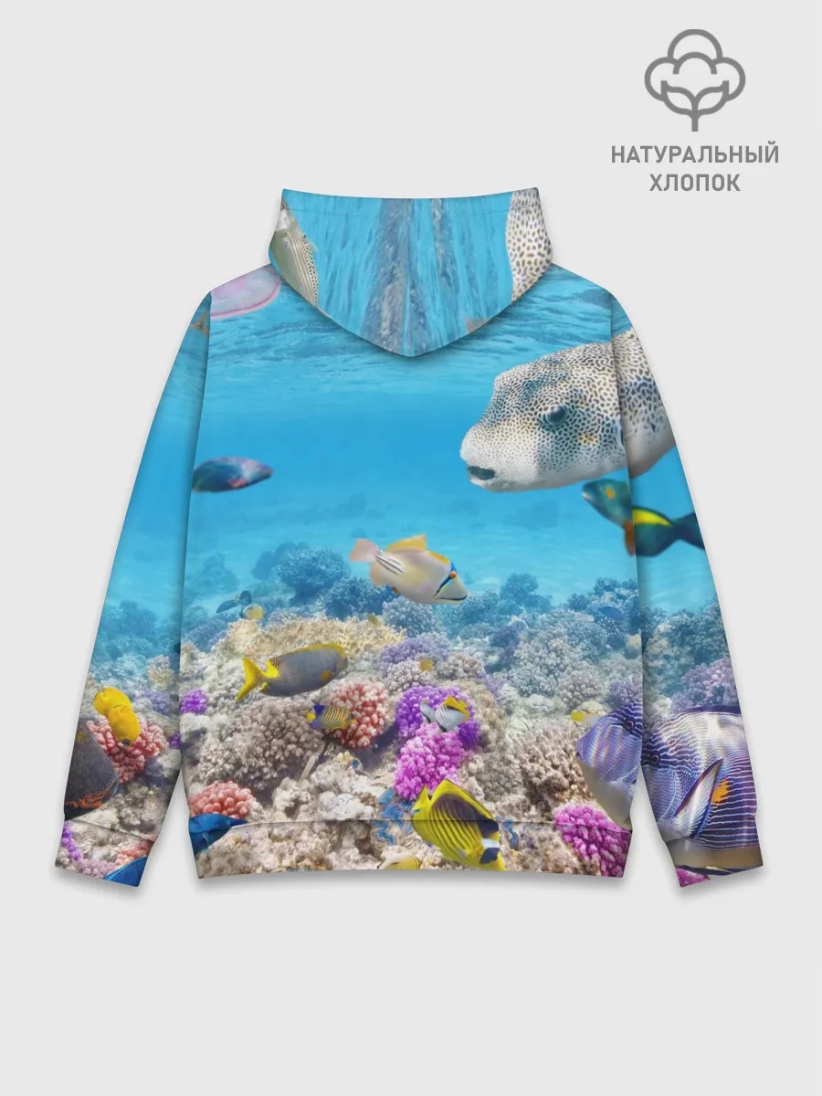 Худи мужской база хлопок / Морской мир