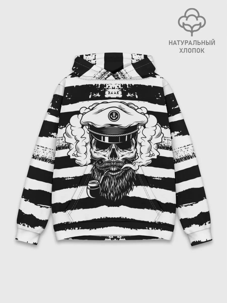 Худи мужской база хлопок / ТЕЛЬНЯШКА ВМФ | ЧЕРЕП ФУРАЖКА