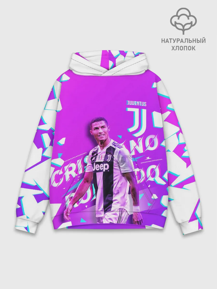Худи мужской база хлопок / КРИШТИАНУ РОНАЛДУ / НЕОН
