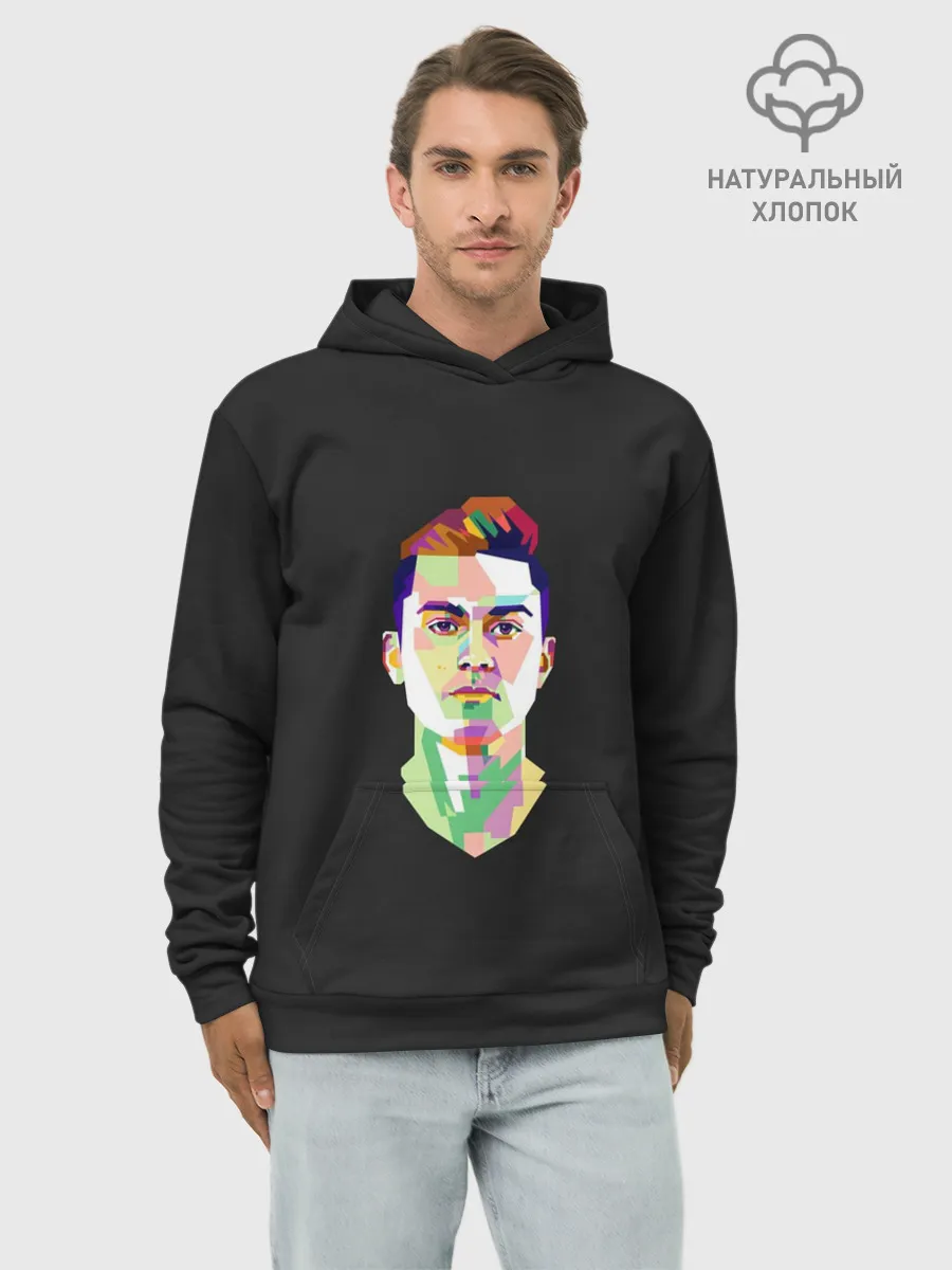 Худи мужской база хлопок / Paulo Dybala Pop Art