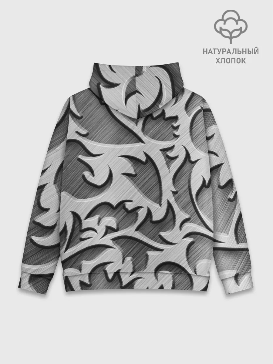 Худи мужской база хлопок / Монохромный узор