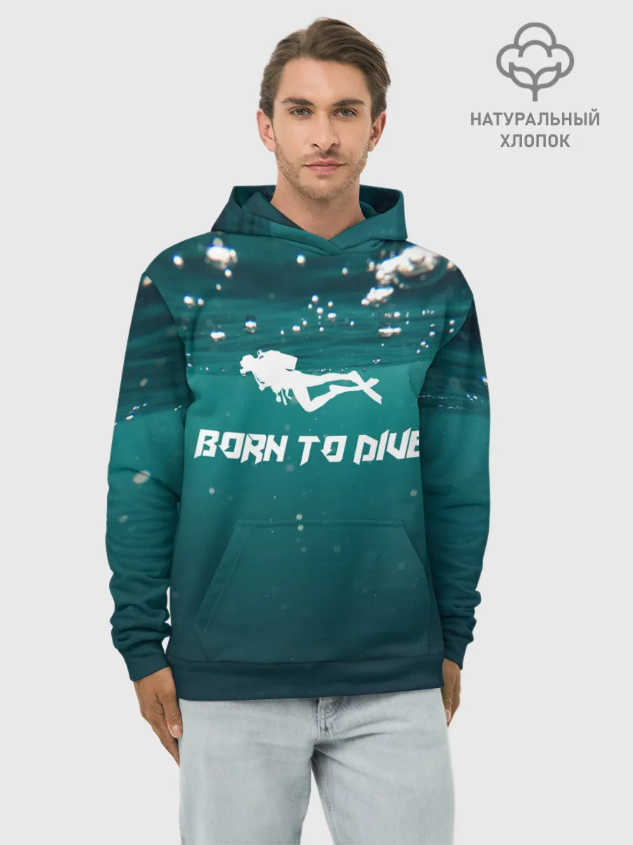 Худи мужской база хлопок / дайвинг